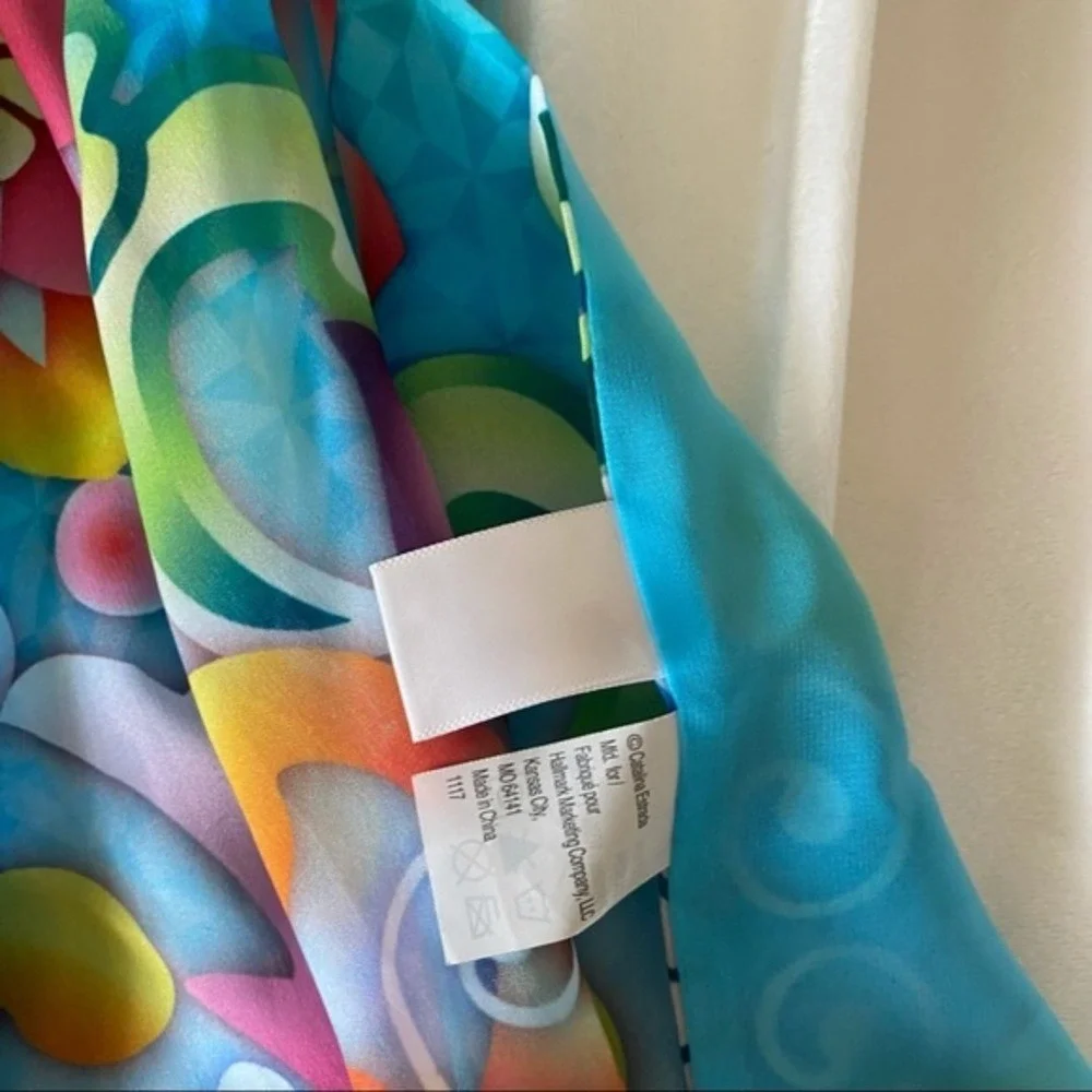 Turquoise floral head wrap or scarf